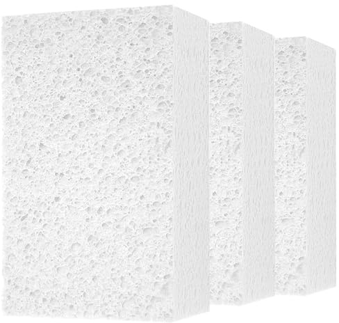 Cleaning and Washing Sponge, 3 Pack Large Extra Thick Heavy Duty Sponge Multi-Purpose for Kitchen Bathroom Bike Boat Car, Natural Cellulose Sponges 4 X 6 X 2 (White)