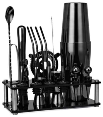 Cocktail Set Cocktail Shaker Set 20 St Boston Cocktail Shaker Bartender I Rostfritt Stål Med Verktygsset Cocktail Shaker Set Bar Set Bar Verktygssats(A)