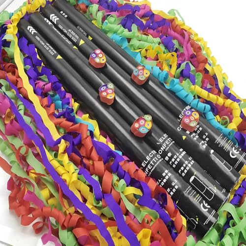 OzcNykt CañóN De Confeti De 80 Cm, Biodegradables, Lanzador De Confeti, Se Conecta A Un Dispensador De Confeti Motorizado De 3 O 6 Cabezales para Su Uso Longstripsofcolouredribbon