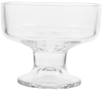 MUELODSIC Vaso de Cristal Transparente para Postres 220 Ml, Copa de Parfait para Helado y Pudín, Taza de Vidrio para Fiestas y Cocina, Cuenco Reutilizable para Yogur y Mousse