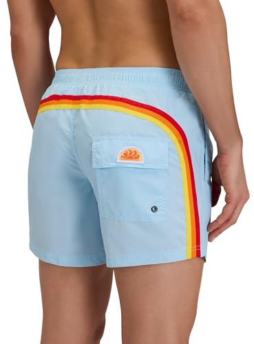 SUNDEK Costume da bagno da uomo con elastico in vita, lunghezza 35,6 cm, cavallo 12,7 cm, 61802 - Ghiacciaio Vintage 02, Medium