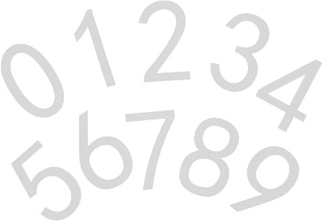 Operitacx Lot de 10 Numéros Adhésifs en Acrylique 3d Noir Mat 7 X 4,6 Cm, Chiffres Autocollants Modernes pour Boîte aux Lettres, Porte D’appartement et Panneau de Numéro de Maison,