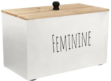 Tamponhållare badrum – feminin produktarrangör av trä, elegant förvaringslåda, toalettbord – tydlig organisation, kompakta sanitära artiklar, , kontor, toalett, tvättrum