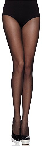 Merry Style pantimedias para mujeres lisas y finas pantimedias de mujer 20 DEN MS 116 (Negro, M)