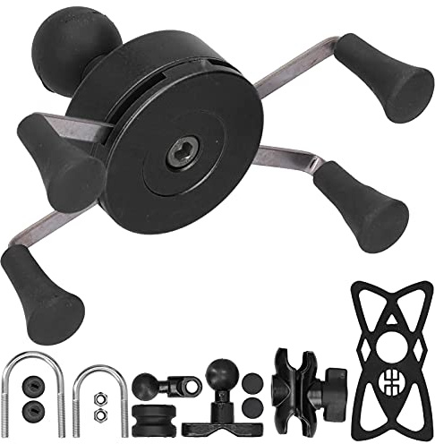 aqxreight Mobile Phone Holder for IOS 7/8/SE/X/Xs/Xr, Pixel 3/Pixel 3a, J7 Series, etc., Durable Handlebar Mount with 13 Accessories (B Black)