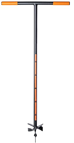 KADAX Taladro de mano de metal, taladro de tierra con mango en T, espiral para jardín, postes, broca para plantar, broca para bulbos de flores, broca de poste (130 mm)