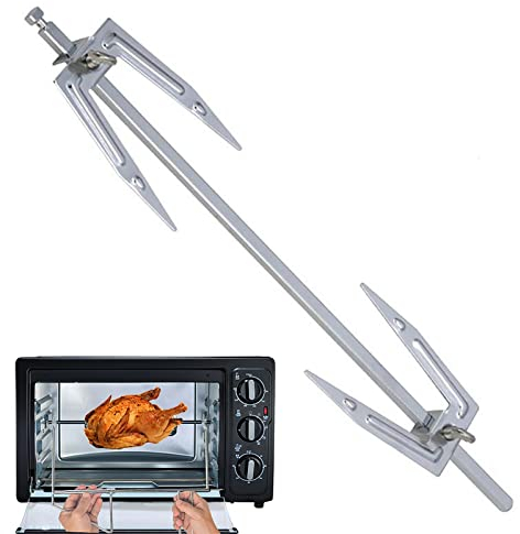 huiba Drehspieß für Grill | Drehspieß aus Stahl, Ersatzgabel für Luftfritteuse, Hähnchenbraten, Grillzubehör aus Edelstahl für Grill