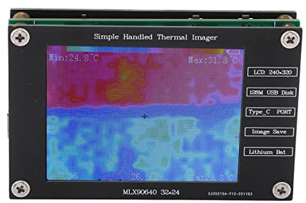 Topiky Termocamera Imager, Risoluzione IR 32x24, Telecamera a Infrarossi Portatile Con Schermo LCD da 2,8 Pollici, Ricarica USB C