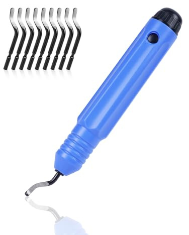 flintronic Entgrater Werkzeug Universal, Handentgrater mit 10 Stück Ersatzklingen, 360° Rotierender Klinge Schneidwerkzeug für 3D Drucker, Kunststoff, Aluminium und Edelstahl(1 Werkzeug + 10 Klingen)