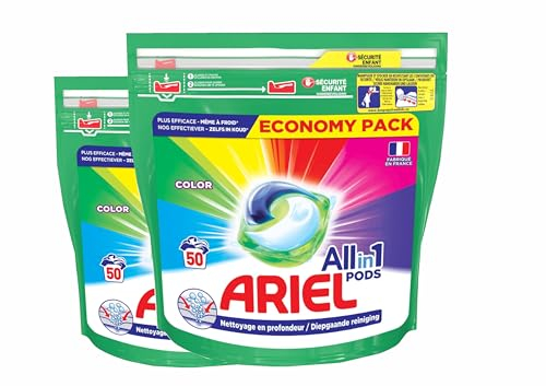 Ariel Pods detergente all-in-1 Color Color – 2 x 50 lavaggi – Confezione risparmio
