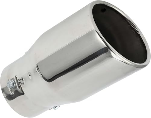MACHSWON Embout d'échappement incliné à résonateur boulonné hautes performances EX-1013 - Améliore le son et augmente la puissance - Montage universel - Acier inoxydable poli