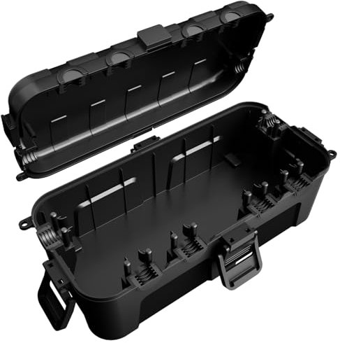 RESTMO Medium wasserdichte Kabelbox für den Außenbereich, IP54 wasserdicht, Wetterfeste Kabelbox, Ideal zum Schutz von Verlängerungskabeln, Steckdosenleisten und Winkelsteckern(29cm×13,2cm×10)-Schwarz