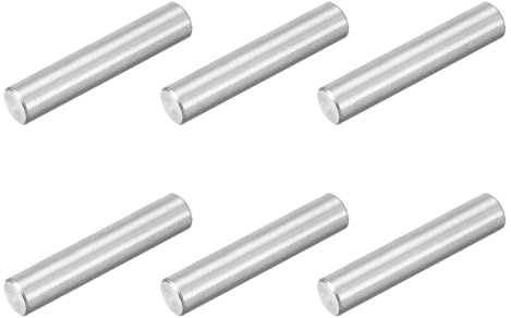 QUARKZMAN 6pz Spina Centraggio Perni 304 Acciaio Inossidabile M8 x 40mm Cilindrica Perno Supporto Mensole Perno Parallelo per Produzione Meccanica Industria Installazione Mobili, Argento