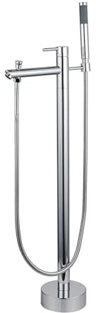 BiaoTeng Grifo Bañera Suelo y Ducha Monomando Latón Frio y Caliente Grifo de Pie para Bañera Exenta Cromo