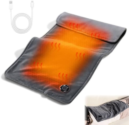 Termoforo Elettrico, 30 x 60cm USB Cuscino Riscaldante Elettrico con Spegnimento Automatico e 3 Impostazioni di Temperatura Portatile Cuscino Termico Elettrico per Schiena, Collo, Spalle, Stomaco