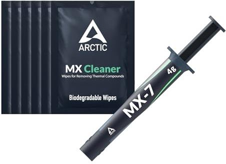 ARCTIC MX-7 (4 g, incl. MX-Cleaner) - Ultimate Performance Thermal Paste for CPUs, Consoles, Graphics Cards, Laptops, Very High Thermal Conductivity, Long Durability, Non-Conductive, Non-Capacitive