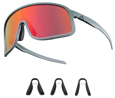 ROCKBROS Occhiali Ciclismo Polarizzati, Occhiali da Sole UV400 Ultraleggeri TR90 per Bici, Corsa, Sportivi, Uomo Donna