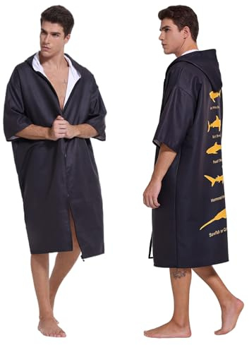 Pahajim Poncho Surf Adulto Toalla Microfibra Grande Albornoz de Secado Rápido Cambiador Playa para Surf,Natación,Deportes Acuáticos