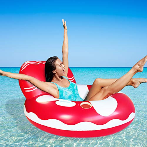 SUNSHINEMALL Flotteurs gonflables robustes pour piscine – Canapé gonflable et chaises longues pour adultes et enfants – Flotteur tube de rivière avec porte-gobelets – Idéal pour les fêtes à la piscine