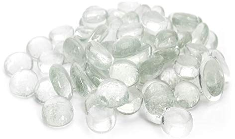 ARSUK Ciottoli di Vetro Trasparenti 170–180pz, 955g | Sassi Decorativi 17–20mm per Acquari, Vasi, Matrimonio, Fai da Te, Artigianato, Mosaici, Centrotavola, Giardino Zen, Feste e Decorazioni Casa