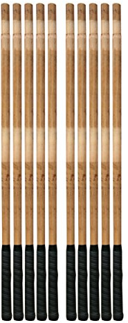 DEPICE Stock Premium Escrima Stick Rattan ungeschält Ledergriff, Natur, w-erl-10x