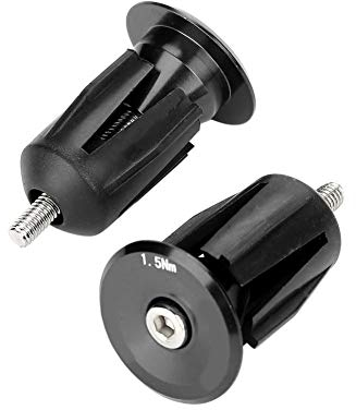 Lenkerendkappe, Aluminiumlegierung Fahrrad Lenker Griff Bar End Stecker Kappe Teile für die meisten Fahrräder Straße (1 Paar) (Schwarz)