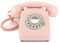 GPO 746 Rotary Telefono Fisso Retro anni ‘70, Telefono Classico con Interruttore per Suoneria, Cavo Arricciato, Suoneria a Campanello Originale, per Casa e Hotel, Rosa Garofano