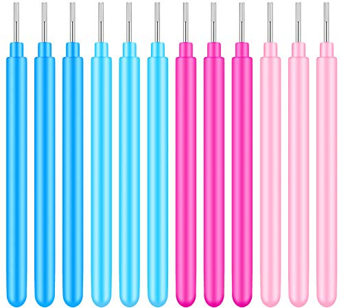 WILLBOND 12 Pieces Paper Quilling Tools Rolling Curling Quilling Needle Pen DIY Card Making Paper Pen for Art Craft Handmade Tools, 4 Colors