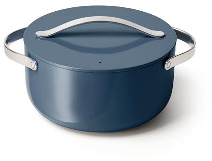 Caraway Nonstick Ceramic Dutch Oven Pot with Lid (6.5 qt, 10.5) - Non Toxic, PTFE & PFOA Free - Oven Safe & Compatible with All Stovetops (Gas, Electric & Induction) - Navy