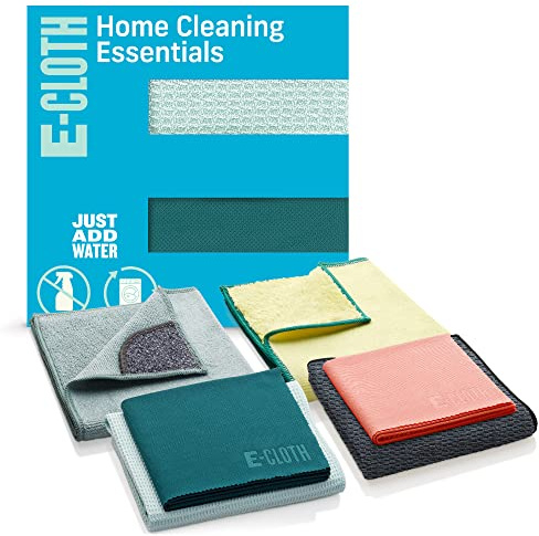 E-Cloth Home Cleaning Essentials, Microfiber, Assorted Colors, Deluxe Size