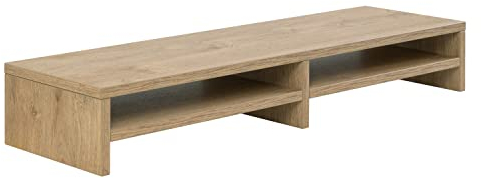 boho office® ergonomischer Monitoraufsatz, Bildschirmerhöhung, Monitorständer, Tischaufsatz mit viel Stauraum 100 x 15 x 29 cm in Wildeiche