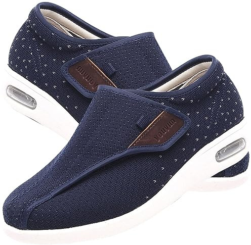 POFH Scarpe Piedi Gonfi Donna Scarpe Ortopediche Donna con Strappo per reumatici e Piede diabetico per Il Tempo Libero Pollice Regolabile Valgo Larghezza Ampia (Color : Blue, Size : 36 EU)