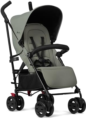 Silver Cross - Pop 2 Pushchair - Foldable Travel Stroller - Buggy - Adjustable/Lie Flat Seat - Newborn to 4 Years - Sage