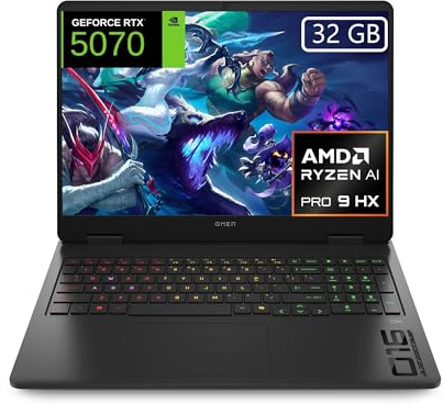 HP OMEN 16-ap0019ns, Ordenador portátil Gaming 16 2.5K WQXGA (AMD Ryzen AI 9 365, 32GB RAM, 1TB SSD, NVIDIA GeForce RTX 5070, FreeDos) - Negro - Teclado QWERTY Español