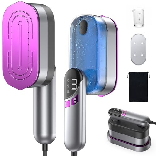 LOXP 2-in-1 Handheld Steamer and Iron for Clothes, 1000W Travel Steamer with Ceramic Soleplate, 9s Fast Heat-Up, Leak-Proof 170mL Tank, Self-Clean, Portable Wrinkle Remover for Home & Travel, 120V