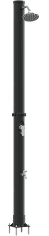 vidaXL Douche Solaire extérieure Noir 217 cm PVC et Aluminium, Douche Moderne pour Jardin, terrasse, cylindrique, écolo, Durable, rotative, détente Estivale, Usage extérieur