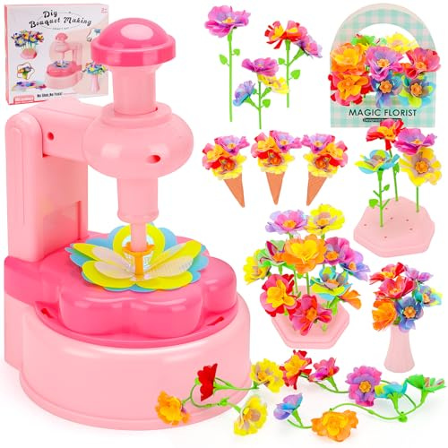 CSYY DIY Blumen Bastelset Kinder para Niñas 3-10 Años, 237 Piezas Máquina de Hacer Flores para Niños Regalo Cumpleaños, Día de la Madre y Navidad