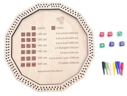 Illkjasfc Bandeja De Juego Dados Farkle Madera Que Mejora Tablero Divertido Evita Que Los Dados Se Caigan para Juegos Familiares Bandeja Madera Decorativa