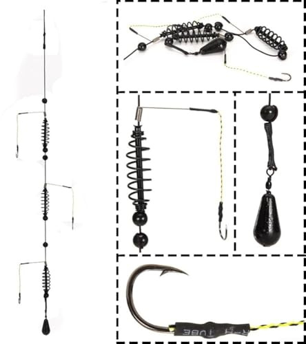 Ensemble de cage à appâts de pêche, 1540 g, en acier à haute teneur en carbone, support d'appât pour une pêche efficace (40 g)