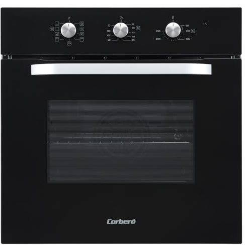 Corberó - Horno Multifunción 65L | CCHM706N | Limpieza Hidrólisis | 3000W | Puerta Doble Cristal | 8 Programas | Luz Interior | Desconexión Automática | Cristal Negro