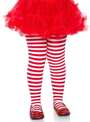 LEG AVENUE 4710 - Medias a Rayas (Talla M), Color Rojo y Blanco