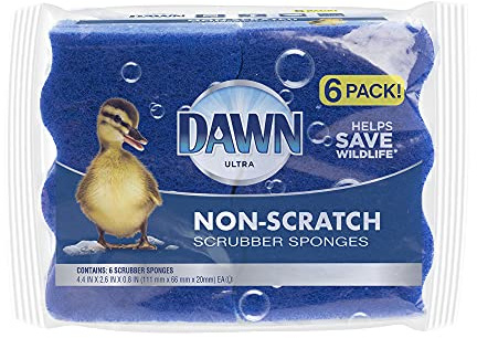 Dawn Non-Scratch Scrubber Sponges, Blue (Pack of 6)