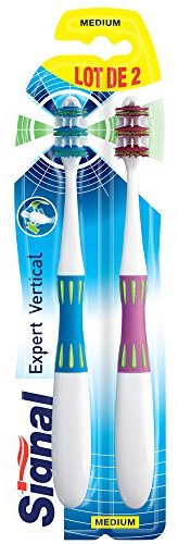 Signal Vertical Expert Set da 2 spazzolini da denti, Medium, colori assortiti