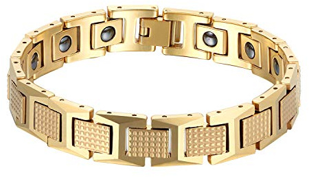 OIDEA Armband för män med magnetarmband: Magnetarmband länkkedja länklänk av volframstål keramik rostfritt stål hälsoarmband handled armsmycken gåva för män, Volframstål