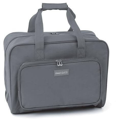 Hobby Gift Bolsa exclusiva para máquina de coser, acolchada con PVC, bolsa de transporte, almacenamiento de accesorios adicionales, 20 x 43 x 37 cm, Gris