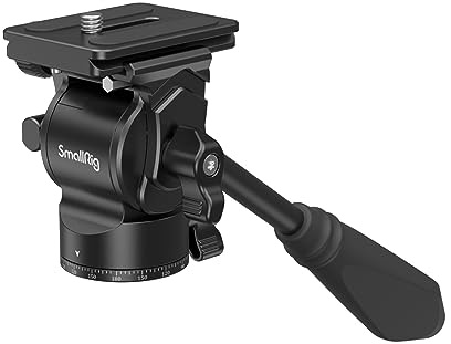 SmallRig Tripod Fluid Head Pan Tilt Head with Quick Release Plate for Arca Swiss for Compact Video Cameras and DSLR Cameras -3259B