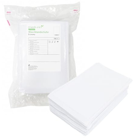 Medi-Inn Einmal-Waschhandschuhe ECONOMY | 20 x 100 = 2000 Stück | Einmalwaschlappen zur schnellen & gründlichen Körper- & Intimpflege | zur Babypflege