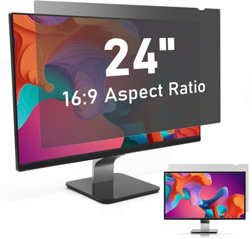 SOPPY Filtre de confidentialité pour écran Large 24 Pouces 16:9 - Filtre de confidentialité UV et lumière Bleue pour écrans Samsung/Dell/Lenovo/HP/Acer/ASUS (24, 16:9)