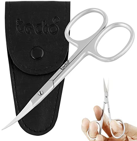 Tecto Professional Nail Scissors, Stainless Steel Manicure Scissors, Small Eyebrow, Toenail for Women and Men (Curved Nail Scissor)