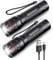 GEARLITE LED Mini Taschenlampe Aufladbar, 2000 Lumen LED Taschenlampe Extrem Hell mit 3 Modi, Zoombare Handlampe mit Langer Laufzeit, IP65 Wasserdicht Flashlight für Camping Outdoor